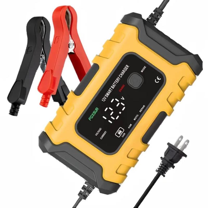  Máy sạc bình acquy FOXSUR 12v từ 3ah - 100ah sạc acquy cho xe máy và ô tô tự ngắt khi đầy 