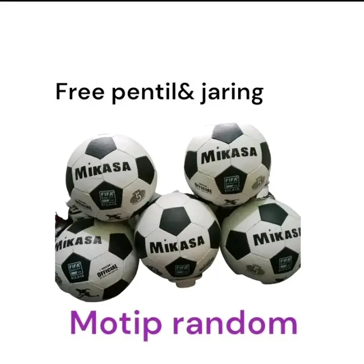 Bola sepak anak murah dan berkualitas motiv random free pentil & jaring