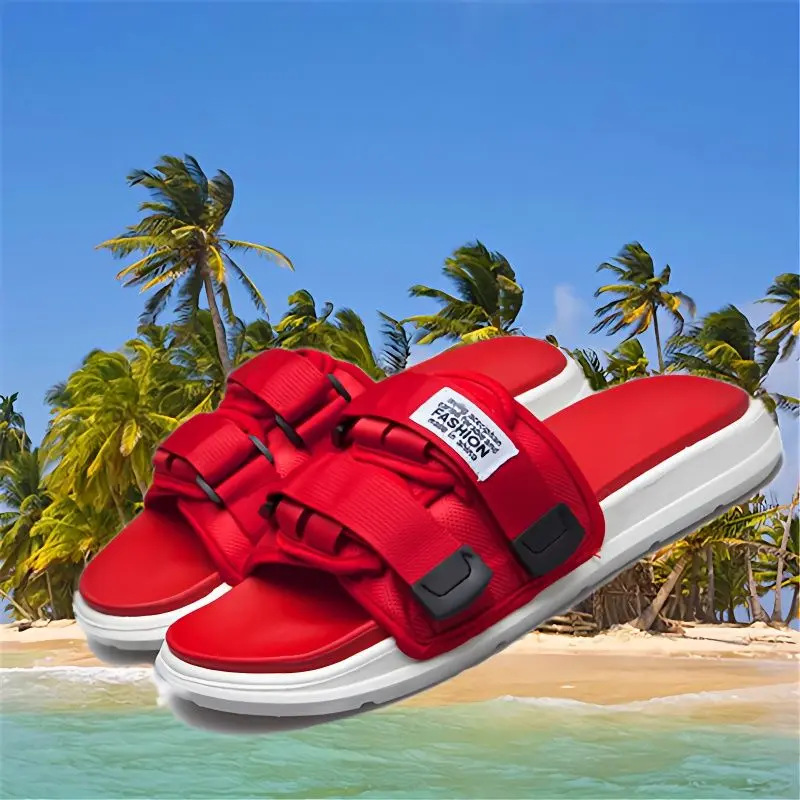 Popular Couple Household Adjustable Velcro Trendy Casual Platform Beach Slippers Men's Non Slip Outdoor Slippers