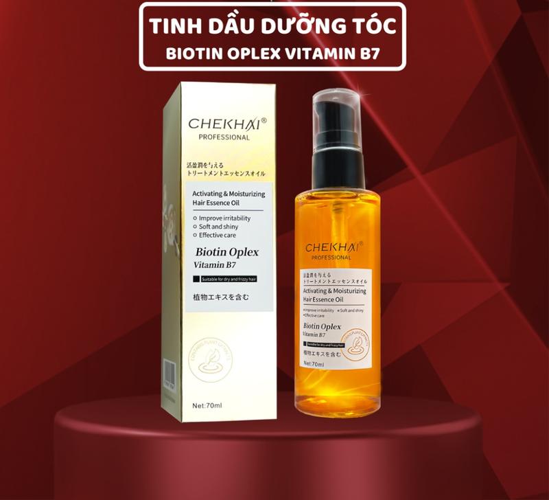 Tinh dầu dưỡng tóc Biotin Oplex Vitamin B7 CHEKHAI 70ml Serum phục hồi dưỡng tóc uốn, nhuộm, chăm sóc tóc hư tổn khô xơ