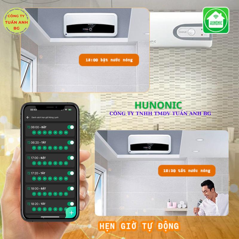 Công Tắc Thông Minh Wifi, Công Tắc Chống Giật Cho Bình Nóng Lạnh Hunonic Datic 5
