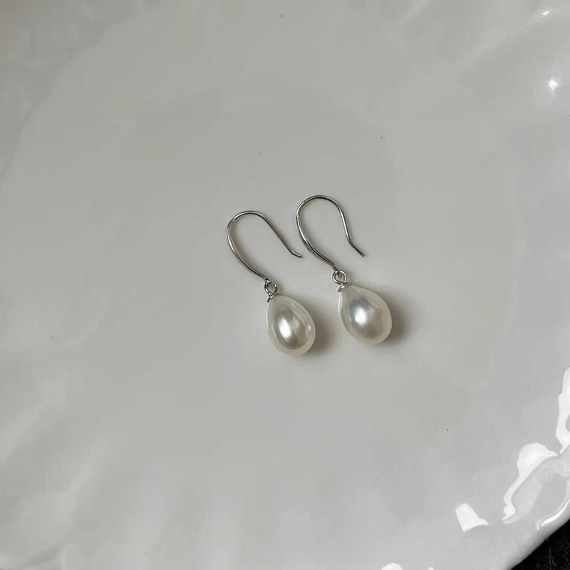 Product Introduction of S925 Sterling Silver Freshwater Nuclear Pearl 8-9mm Hook Earrings Aurora Flawless High-end Sense Drop Earrings Jewelry Accessories 13