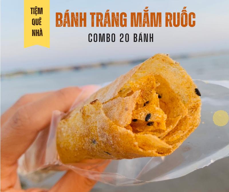 COMBO 20 - Bánh tráng nướng mắm ruốc - Đặc sản Phan Rang  Snack Ăn Vặt Food - Tiệm Quê Nhà