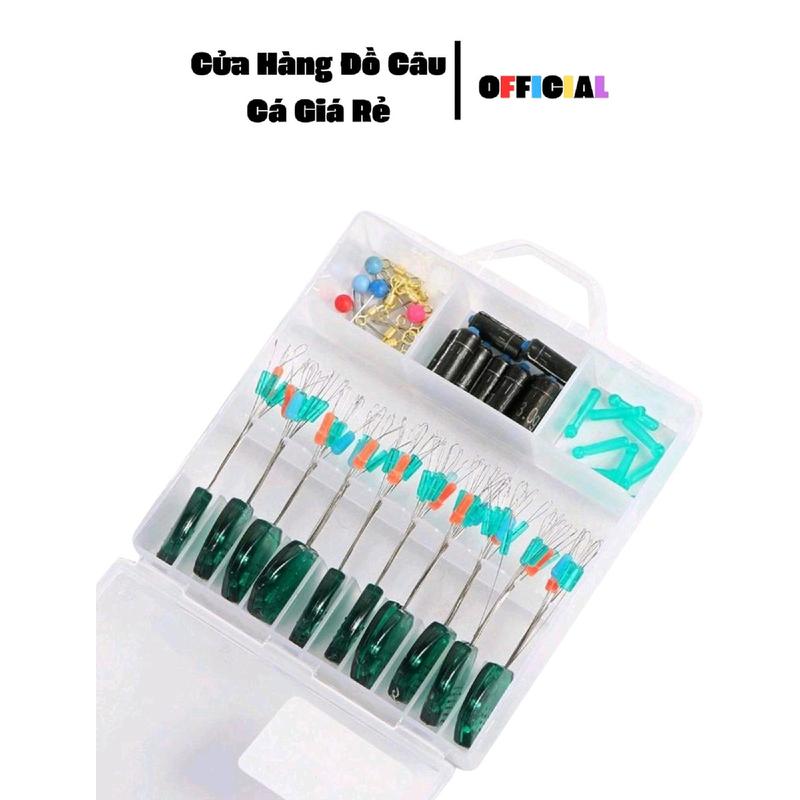  Combo 3 Bộ Phụ Kiện Làm Trục Câu Đài - 10 túm hạt chặn 7+2 - 10 chân cắm phao - 10 viên chì xuyên tâm - 10 khóa số 8. Đi Câu Bắt Cá Fishing Câu Cá 