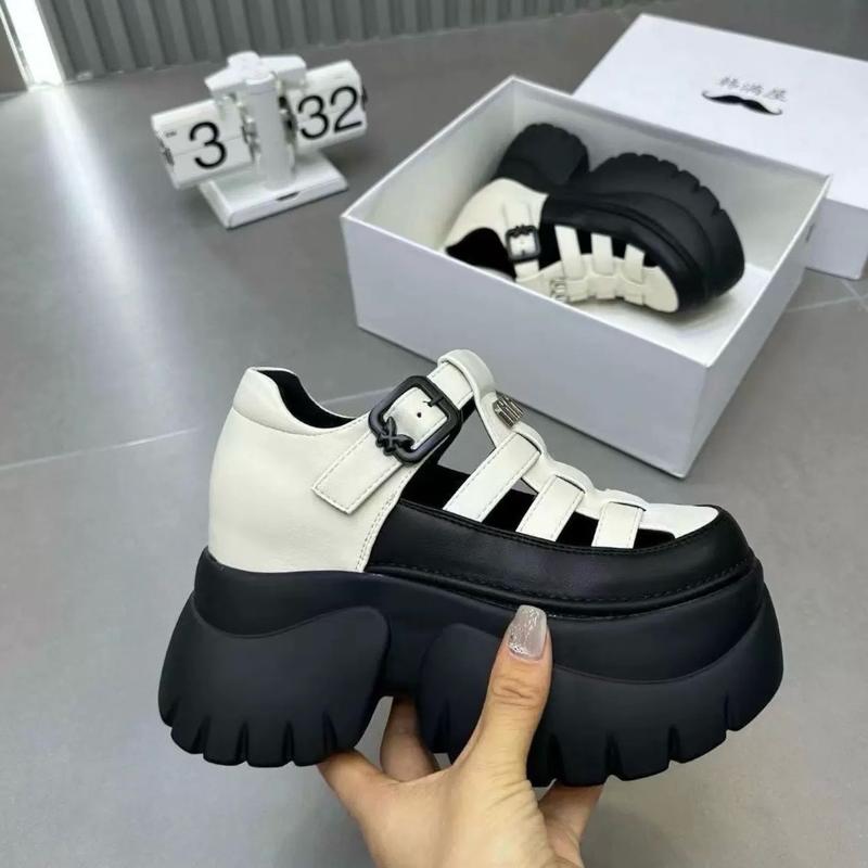 Dép sandal độn đế hàng QCCC, sandal xuồng đế cao 8cm, tôn dáng, tôn chiều cao (full box) dép  sandal nữ