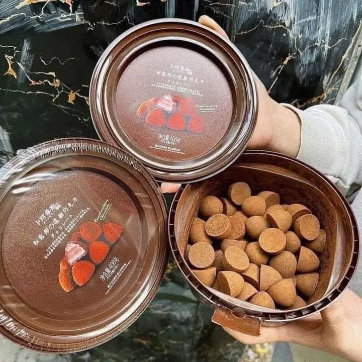 Socola nama hộp 408gr Socola truffle hình nấm hộp 80 viên banh  keotet 3