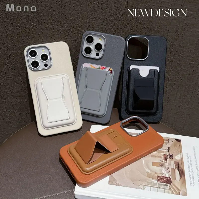 Ins Card Holder Leather Foldable Wallet Stand iPhone 16/15/13/14 Pro Max Full Coverage Unisex Card Holder Wallet Coin Purse Phone Case Wallet Phone Case Card Holder Phone Case