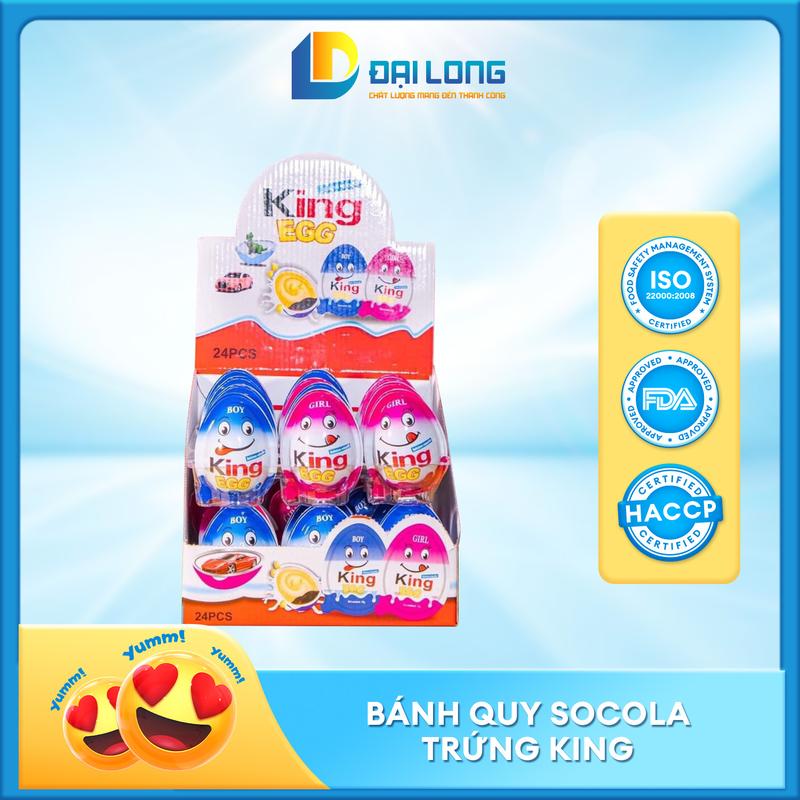(Hộp 24 quả) Bánh trứng Socola King Egg Đại Long ngộ nghĩnh, đáng yêu phù hợp cho trẻ em Snack Ăn Vặt Sô Cô La Thức Ăn Food