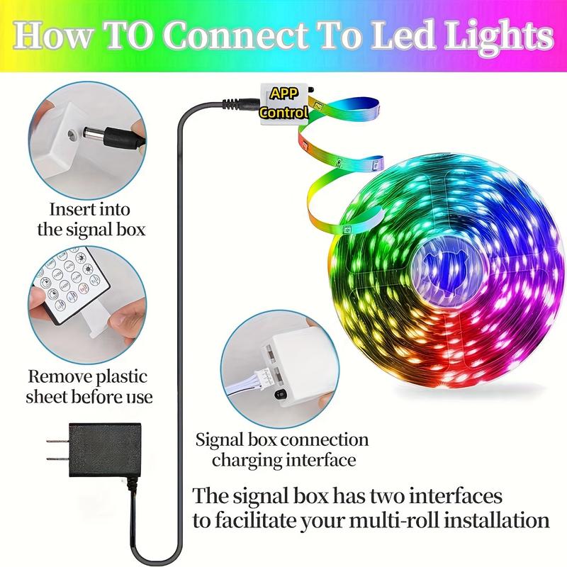 Product Introduction of Dải đèn LED RGB, dài 100ft, mới, điều khiển ứng dụng thông minh, đồng bộ hóa âm nhạc, thay đổi màu sắc, có thể điều chỉnh độ sáng, không thấm nước, hoàn hảo cho phòng ngủ, nhà bếp, trang trí nội thất, tiệc tùng và chiếu sáng xung quanh 1