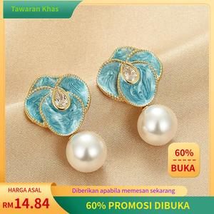Anting-anting Bunga Ibu Mutiara, Reka Bentuk Indah Niche, Untuk Wanita, Fesyen, Mewah Mampu Milik, Elegan, Barang Kemas Mutiara Alamiah