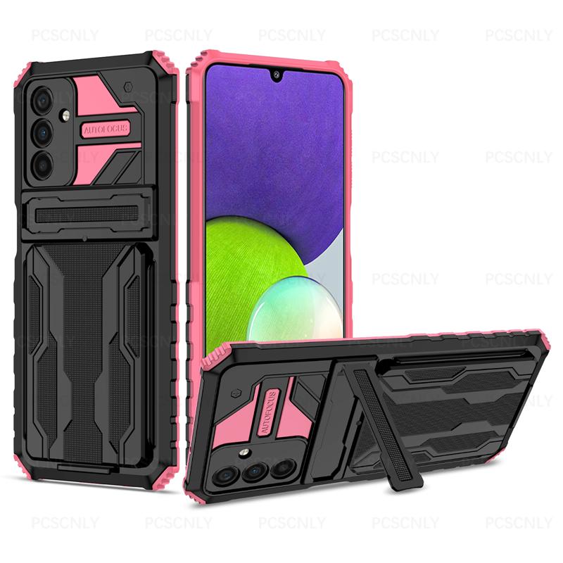 Product Introduction of Card Holder Phone Case For Samsung A35 A55 5G Casing Shockproof Armor Stand Hard Back Cover Multifunctional Galaxy 15