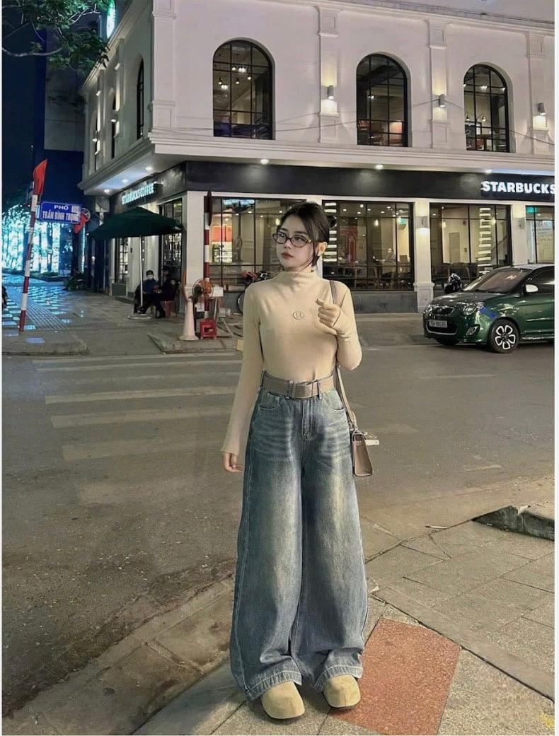 Product Introduction of [MẪU MỚI] QUẦN JEAN ỐNG SUÔNG CẠP CAO HÁCH DÁNG PHONG CÁCH HQ SIÊU XINH 2 MÀU HOTTREND Women 3