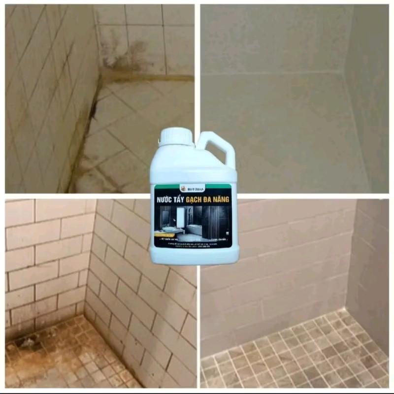Combo 3 can nước tẩy gạch BESTCLEAN can 1 lít Làm Sạch xi măng, ố vàng cáu bẩn toilet 7