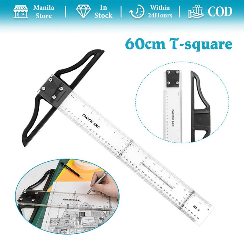 24 Inch T Square Ruler Acrylic Transparent T-Ruler for Art Framing ...