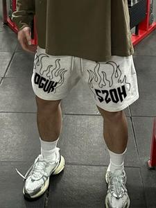 Men's Letter Print Drawstring Waist Sports Shorts, Regular Fit Casual Comfy Breathable Shorts for Gym Workout Running, Men's Summer Sports Bottoms