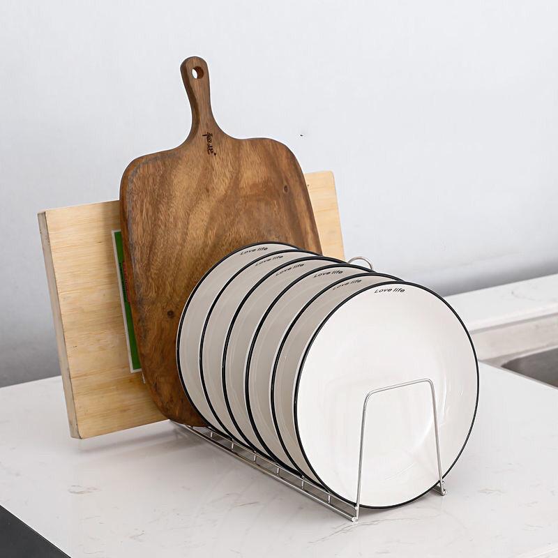 Product Introduction of 1PCS Stainless Steel Dish Rack Kitchen Dish Pan Plate Draining Rack Organiser 9