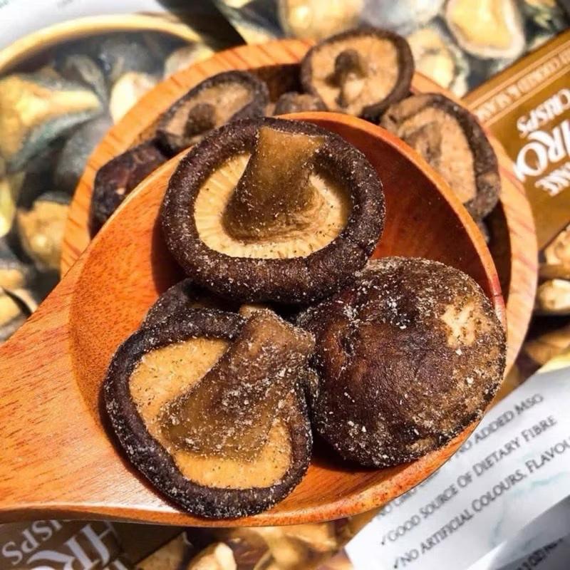  250gr Nấm hương sấy giòn nguyên vị - Sấy thăng hoa -  Tốt cho sức khoẻ - Ăn vặt - Snack - Tây Bắc Food 