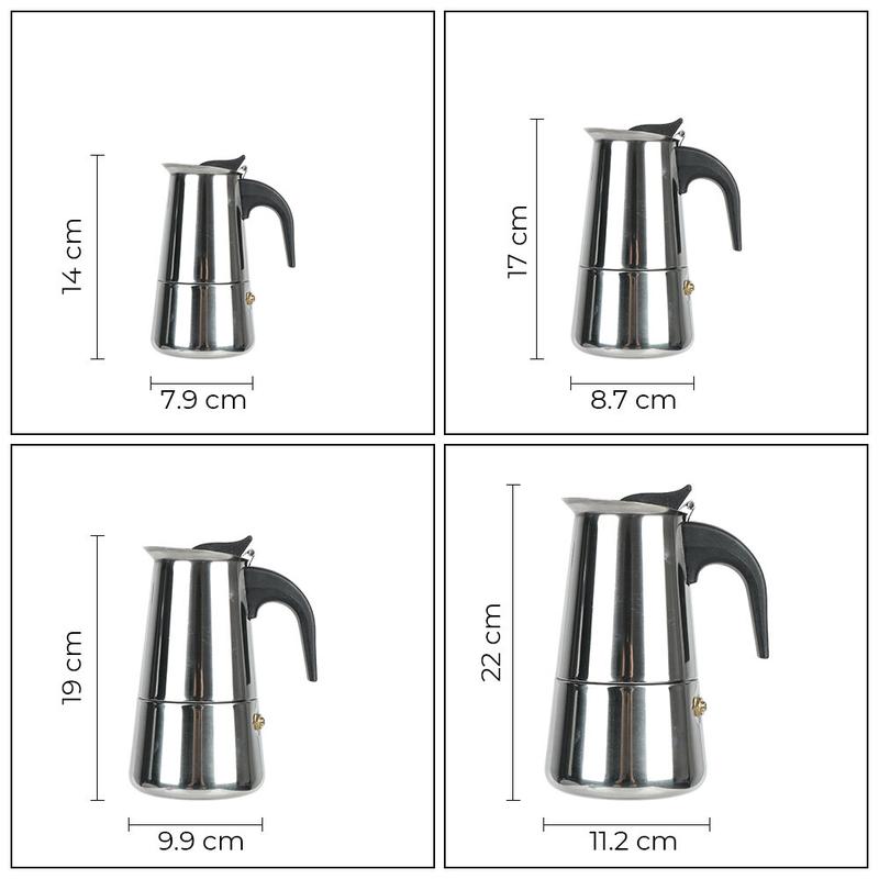 Product Introduction of Periuk Kopi untuk Dapur, Keluli Tahan Karat, Moka Espresso Latte, Penapis Dapur, Pembuat Kopi Moka, Tersedia dalam 2/4 / 6 / 9 Cawan, Periuk Pembuat Kopi Kitchenware 28
