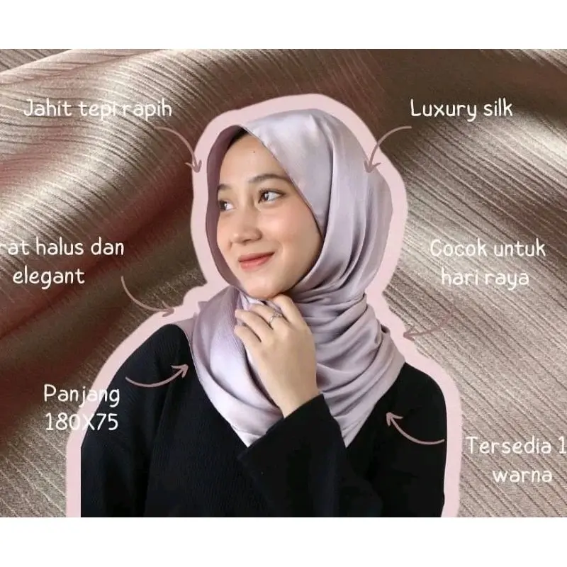 Promo Hijab Pashmina Silk Cradenza Premium| Hijab Malay| Pashmina Silk Luxury