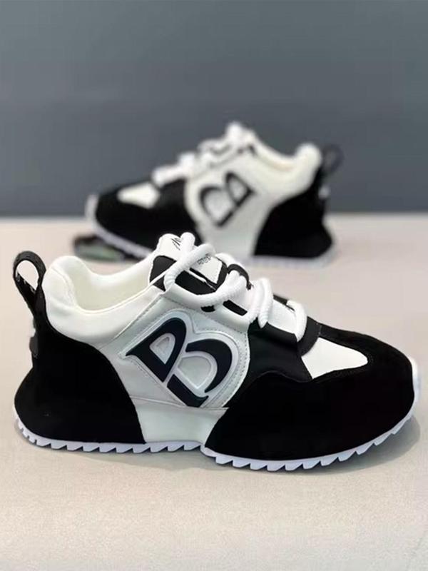 Men's Fashionable Lace Up Low Top Sneakers, Casual Comfortable Breathable Sports Running Shoes, Male All-match Round Toe Chunky Sneakers for Daily Life, Shoes for Christmas List Closed Trainer Runner Training 0