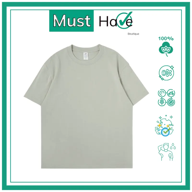 Áo thun, áo phông trơn Must Have Unisex 100% cotton form rộng, thời trang xu hướng cá tính, dễ thương Cổ Tròn Menswear 4