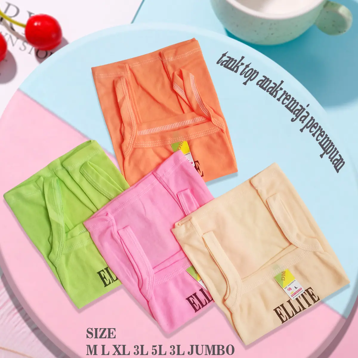 6 PCS Kaos Dalam Singlet Tanktop Anak Perempuan Dan Dewasa Fashion