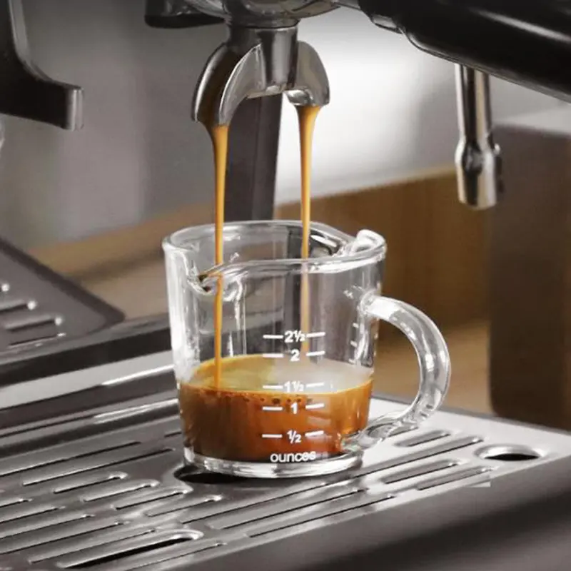 Cốc Đong Thủy Tinh Có Vòi Đôi, 70 / 75Ml, Espresso Shot, Tay Cầm Chịu Nhiệt, Cân Trong, Rượu, Sữa, Cà Phê, Bình Đong 1