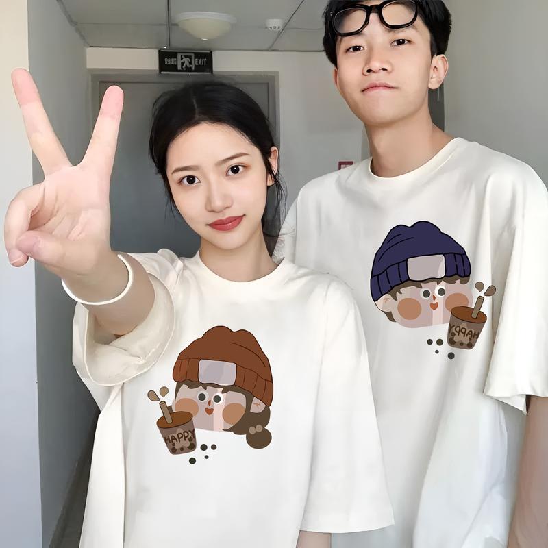 Product Introduction of Áo thun cotton Cổ Tròn dành cho cặp Đôi mẫu trà sữa trân châu ngọt ngào 6