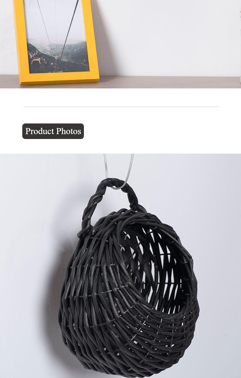 Product Introduction of Rattan Flower Basket Willow Wall Hanging Flower Pot Creative Hand Woven Hanging Flower Basket Storage Basket Succulent Wall Hanging Flower Pot Organiser 3