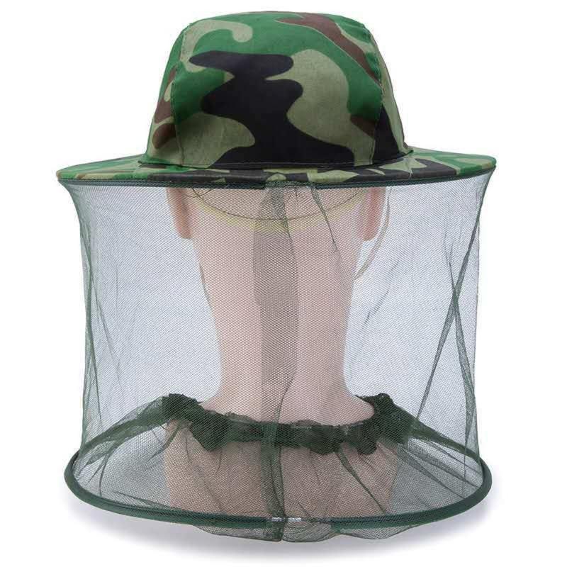 Hot Mosquito Prevention Gauze Hat Camo Yellow Camo Green Beekeeping Hat 58cm Head Circumference Face Protection Cap Camping 0