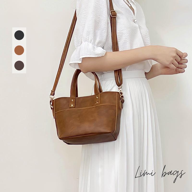 Túi xách tay nữ mini nhỏ xinh ALA đeo chéo đeo vai phong cách Hàn Quốc thời trang Vintage dễ thương da mềm trơn ALA Limi Bags 3 màu Vàng Bò, Đen, Nâu