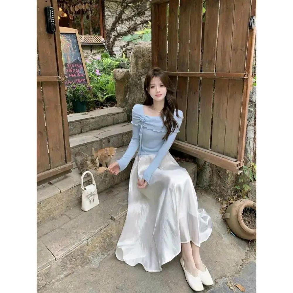 Áo kiểu douyin tay ống loe trễ vai chất thun tăm phong cách tỷ tỷ trung hoa Nữ Tay Loe A40