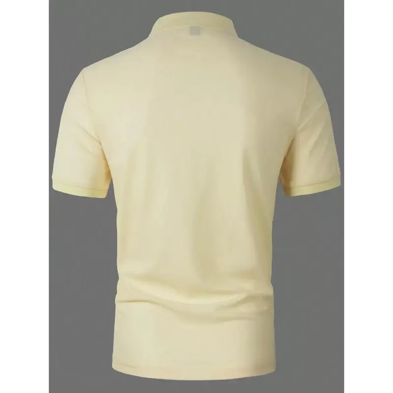 Manfinity Mode Men Letter Embroidery Detail Collar Polo Shirt, For Work Menswear Top Tropical Shortsleeve 1