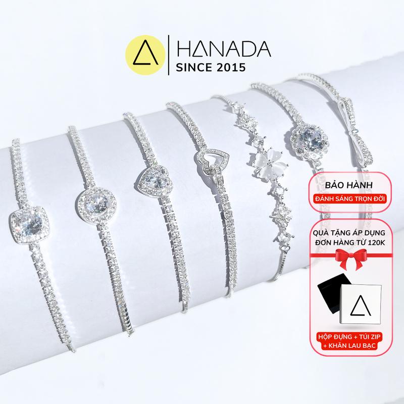 Tổng Hợp lắc tay bạc 925 Nguyên Chất (Bảo Hành Đánh Sáng Miễn Phí Trọn Đời) set trang sức bạc vòng tay dây rút Đính Đá Nhiều Mẫu Quà tặng sn bạn nữ vòng tay đẹp cho nữ Tùy Chỉnh HANADA