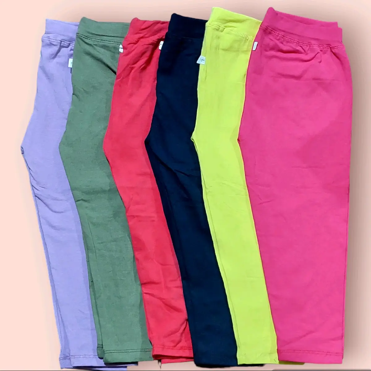 6pcs assorted kids leggings plain cotton korean spandex