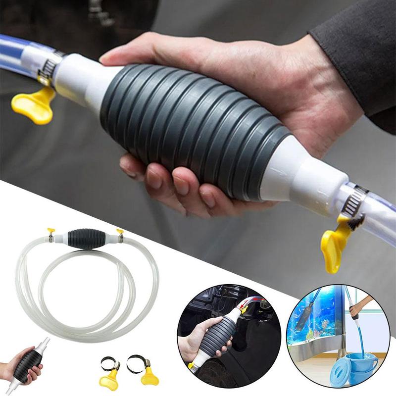Product Introduction of 1PC Car Emergency Fuel Extractor Universal Siphon Hose Pressurised Manual Self-priming Fuel Pump Car Engine Fuel Accessories 33
