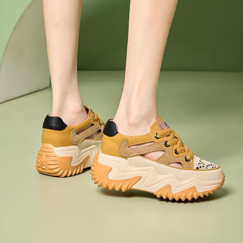 Giày thể thao nữ đính đá Hàn Quốc Thoáng khí 5cm Shoes Sneaker 6