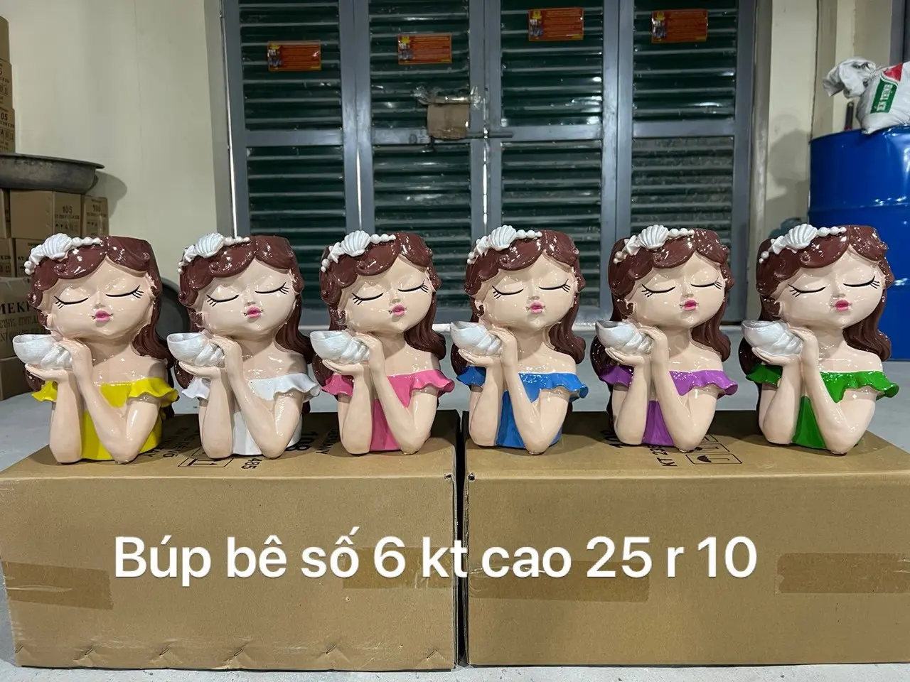 Bình Hoa Búp Bê 6 Composite, Lọ Hoa Trang Trí, Bình Cắm Hoa Cao Cấp