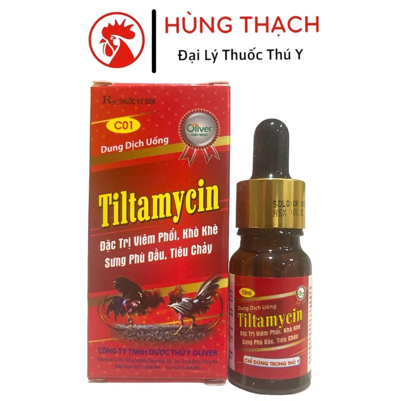  Tiltamycin  10ml  xử lý bệnh sưng phù mặt viêm phổi khò khè trên gà đòn gà chọi gà tre và gà nòi gia cầm. 
