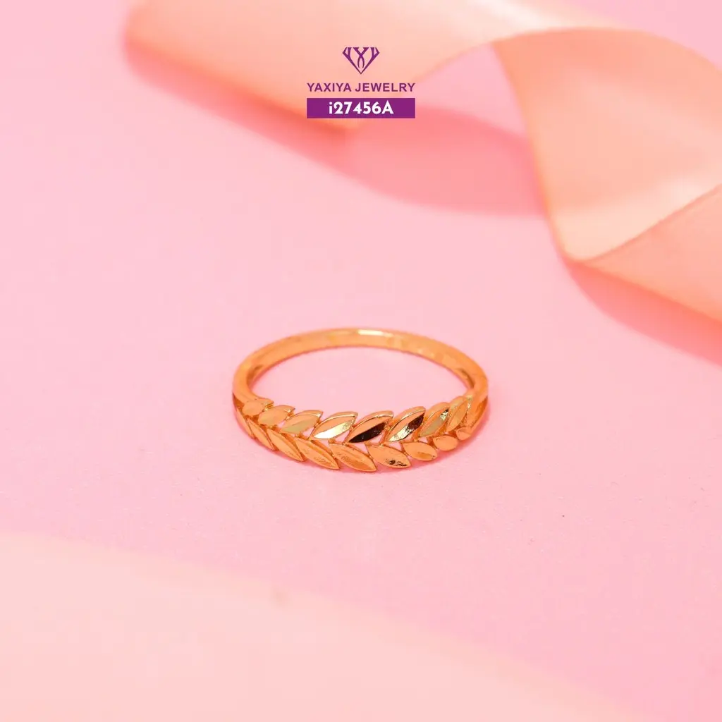 Yaxiya Cincin Wanita Daun Polos Perhiasan  Aksesoris Trendy  X4-645