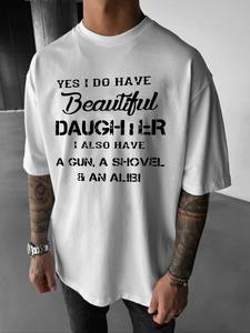 Men's Letter Print Round Neck  Sport Tee, Regular Fit Casual Half  Sleeve Crew Neck T-shirt for Spring & Fall, Fashion Men's Top for Daily Wear