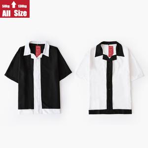 [ Có Bigsize ] áo sơ mi nam ngắn tay đen trắng phối nhau. SMP1