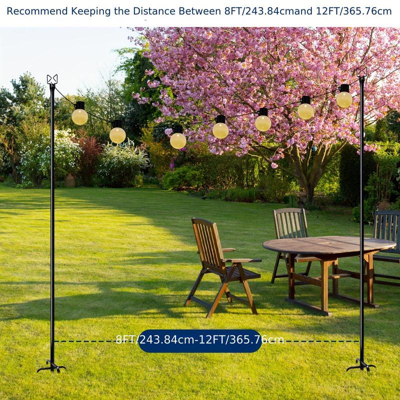 Outdoor Light Pole Set, 2pcs Garden Light Pole Set, Lighting Accessories for Garden & Yard Decoration, Suitable for Holiday Celebration 6
