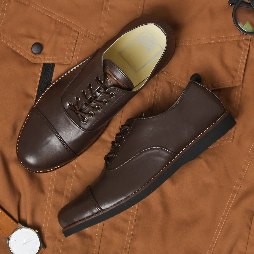 OXFORD BROWN |ManNeedMe x Monday| Sepatu Pantofel Pria Formal Shoes Kantor Pdh ORIGINAL
