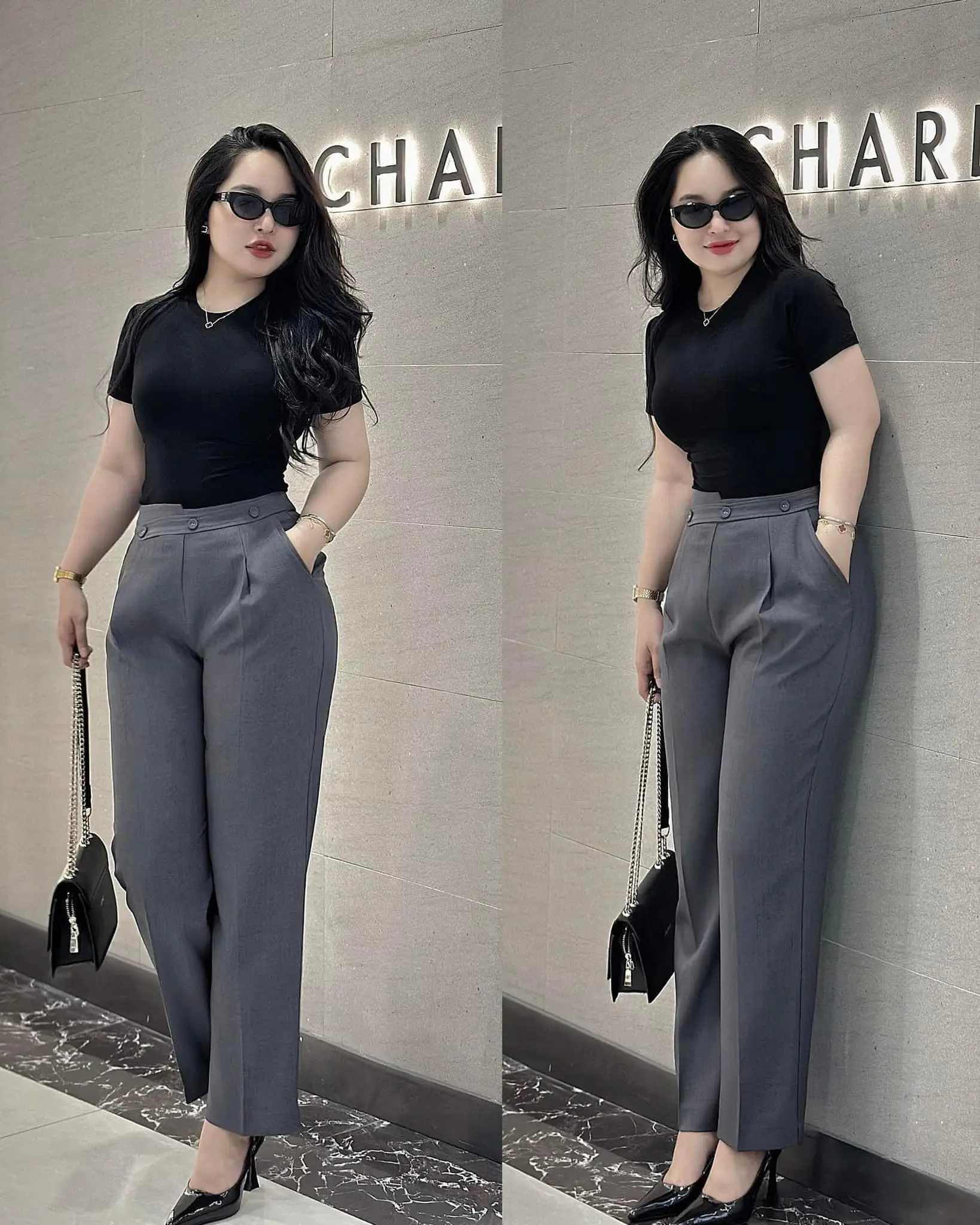 Quần baggy đai lệch 34QT011 34 Bigsize, quần tây baggy cho nữ, quần dài bigsize phù hợp đi làm đi học