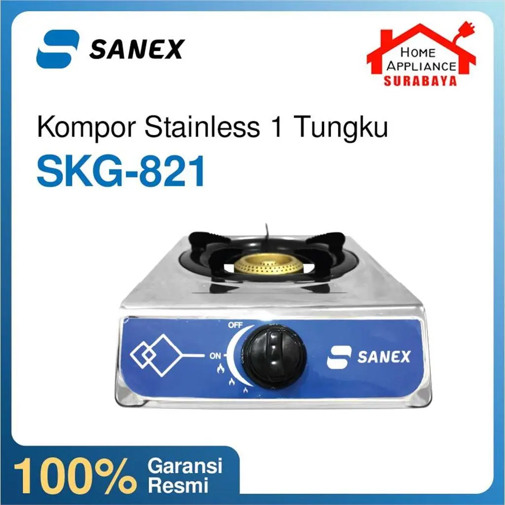 SANEX Kompor Gas Stainless Steel 1 Tungku SKG-821 / SKG821