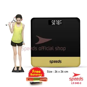 SPEEDS Digital Scale Timbangan Badan Digital 180kg Glass Covered Scale Kaca Berat Mini Max 040-5