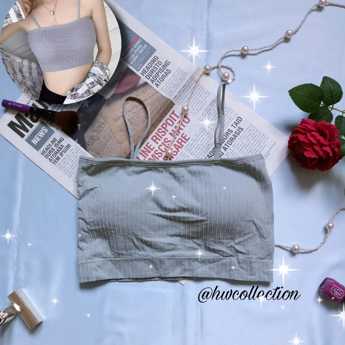 Bralette Seamless Crop Top Wanita Bra Kemben