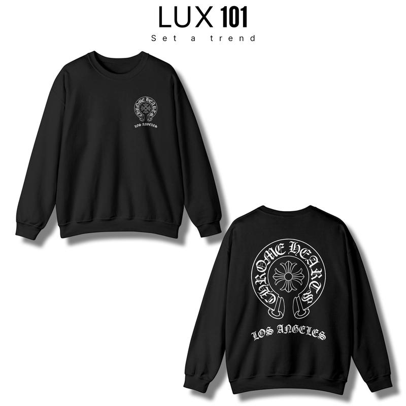 Áo Sweater Chrome Heart DS01 Nam Nữ Unisex Form Rộng Oversize Nỉ Bông Dài Tay LUX101
