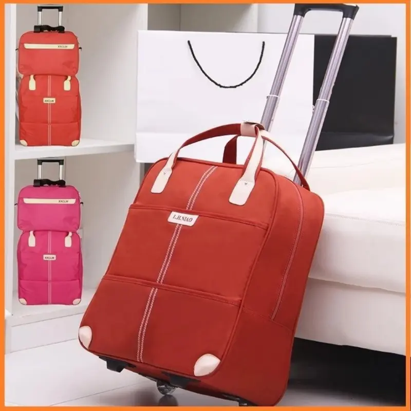Vali du lịch 20inch CÓ BÁNH XE TAY KÉO  tặng kèm túi xách XXCLW - vali kéo 20inch Kem 0